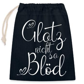 Glotz nicht so Blöd weiß - Verschließbarer Geschenkbeutel aus Baumwolle (25x30cm) - Navy - Vorne