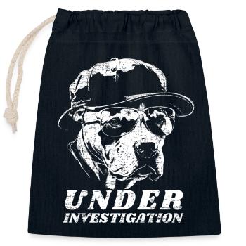 Pitbull - Under Investigation - Verschließbarer Geschenkbeutel aus Baumwolle (25x30cm) - Navy - Vorne