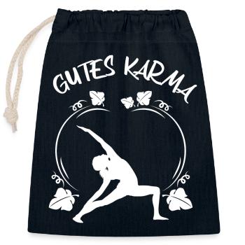 Yoga - Verschließbarer Geschenkbeutel aus Baumwolle (25x30cm) - Navy - Vorne