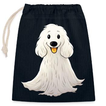 Süßer Gespenster Hund nicht nur für Halloween - Verschließbarer Geschenkbeutel aus Baumwolle (25x30cm) - Navy - Vorne