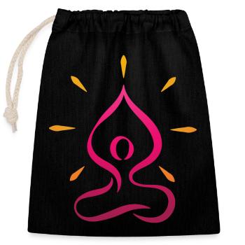 Zen yoga - Sac cadeau en coton avec cordon (25 x 30 cm) - noir - Devant