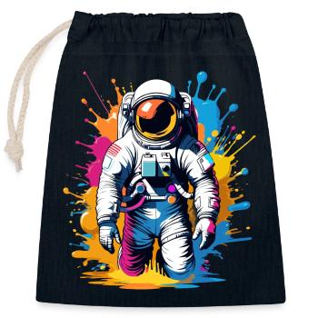 Colorful Astronaut - Closable cotton gift bag (25x30cm) - navy - Front