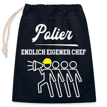 Polier Chef Selbstständigkeit Poliere Bauleiter - Verschließbarer Geschenkbeutel aus Baumwolle (25x30cm) - Navy - Vorne