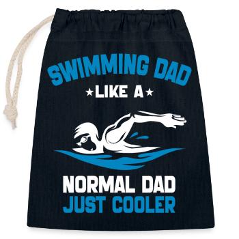 Swimming Dad Like A Normal Dad Just Cooler - Sac cadeau en coton avec cordon (25 x 30 cm) - bleu marine - Devant