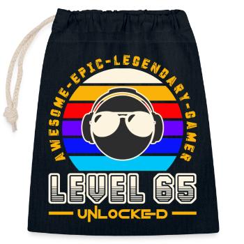 Level 65 - Closable cotton gift bag (25x30cm) - navy - Front