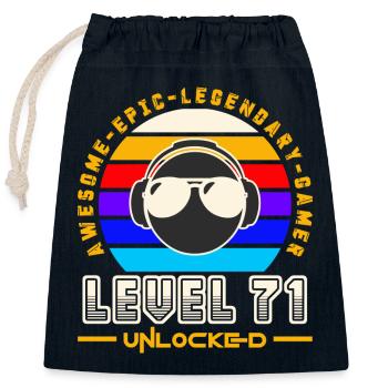 Stufe 71 - Verschließbarer Geschenkbeutel aus Baumwolle (25x30cm) - Navy - Vorne