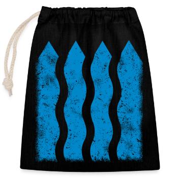 Lignes bleues - Ornement déco - Sac cadeau en coton avec cordon (25 x 30 cm) - noir - Devant