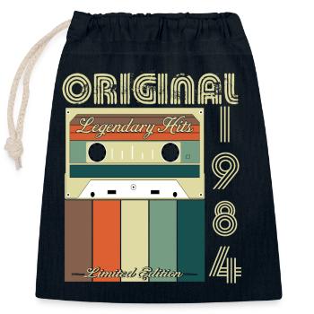 Anniversaire légendaire de 1984 - Sac cadeau en coton avec cordon (25 x 30 cm) - bleu marine - Devant