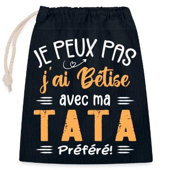 I can't I messed up with my favorite aunt - Closable cotton gift bag (25x30cm) - navy - Front