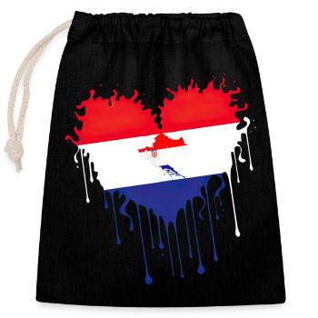 Croatia hrvatska croatia hrv hr travel tourism - Closable cotton gift bag (25x30cm) - black - Front