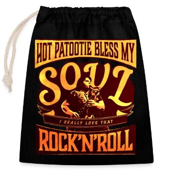 Hot Patootie bénir mon âme Eddie RHPS brun doré - Sac cadeau en coton avec cordon (25 x 30 cm) - noir - Devant