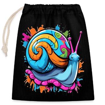 Party Snail Colorful Vineyard Snail - Closable cotton gift bag (25x30cm) - black - Front