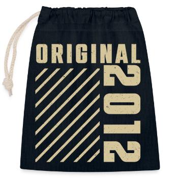 Original 2012 Authentic 2012 Vintage Bursdag - Sac cadeau en coton avec cordon (25 x 30 cm) - bleu marine - Devant