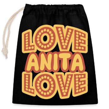 Anita comme prénom - Sac cadeau en coton avec cordon (25 x 30 cm) - noir - Devant