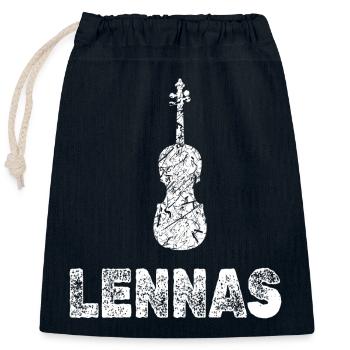 Viola Lennas - Sac cadeau en coton avec cordon (25 x 30 cm) - bleu marine - Devant
