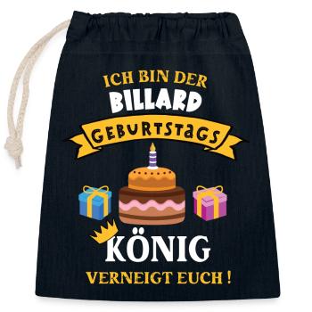 Billard König Geburtstag Spieler Trainer Geb - Verschließbarer Geschenkbeutel aus Baumwolle (25x30cm) - Navy - Vorne