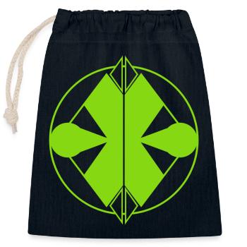 Modern Green Logo – Natural & Abstract Balance - Closable cotton gift bag (25x30cm) - navy - Front