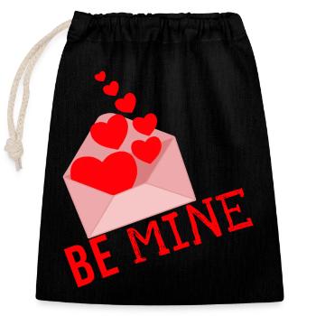Be Mine - Closable cotton gift bag (25x30cm) - black - Front