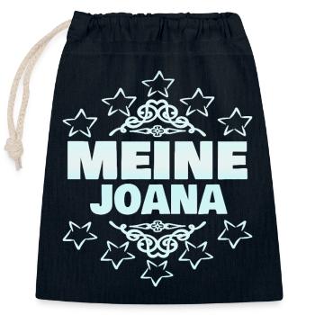 Mädchen Joana - Verschließbarer Geschenkbeutel aus Baumwolle (25x30cm) - Navy - Vorne