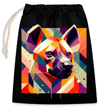 Hyena - Closable cotton gift bag (25x30cm) - black - Front