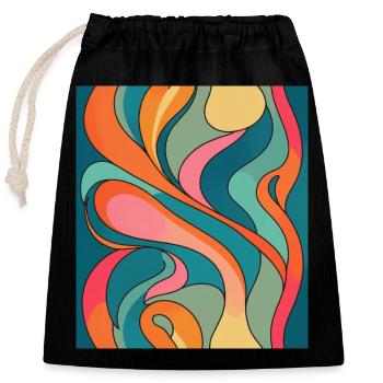 Composition de couleurs abstraite - Sac cadeau en coton avec cordon (25 x 30 cm) - noir - Devant