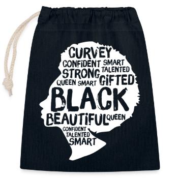 Black Woman - Closable cotton gift bag (25x30cm) - navy - Front