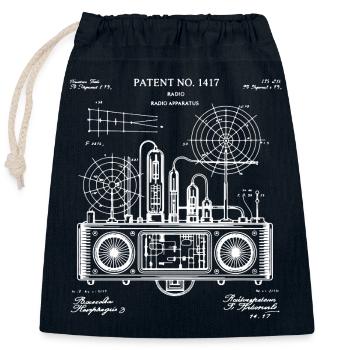 Circuit Boombox Retro Blueprint - Sac cadeau en coton avec cordon (25 x 30 cm) - bleu marine - Devant