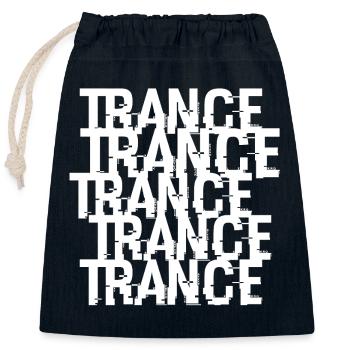 Trance Typographic Pattern - Closable cotton gift bag (25x30cm) - navy - Front