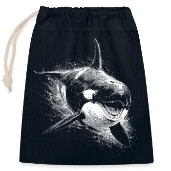 Killer whale - Closable cotton gift bag (25x30cm) - navy - Front