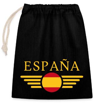 Wing Fly Espagne - Sac cadeau en coton avec cordon (25 x 30 cm) - noir - Devant