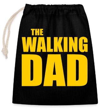 The walking dad - Closable cotton gift bag (25x30cm) - black - Front