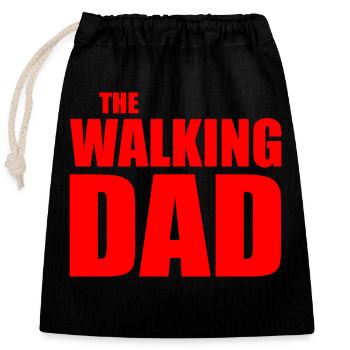 The walking dad - Closable cotton gift bag (25x30cm) - black - Front