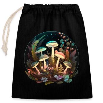 Magic Mushrooms - Magic Mushrooms Nature - Closable cotton gift bag (25x30cm) - black - Front