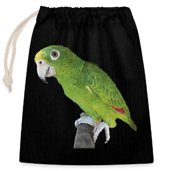 The Amazonian royal parrot - Closable cotton gift bag (25x30cm) - black - Front