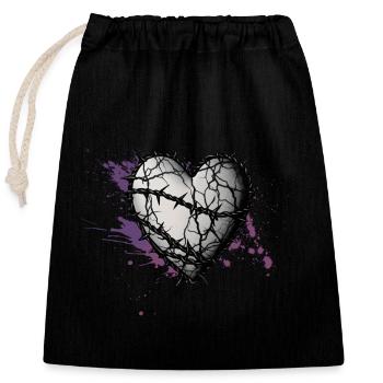Corazón Espinado 01 - Closable cotton gift bag (25x30cm) - black - Front