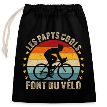 Cyclisme Amusant Vélo Les Papys Cools Font Du Vélo - Sac cadeau en coton avec cordon (25 x 30 cm) - noir - Devant