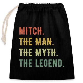 Michael Mitch Prénom Forme abrégée Homme Mythe Légende - Sac cadeau en coton avec cordon (25 x 30 cm) - noir - Devant