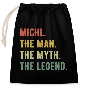 Michael Michl Prénom Forme abrégée Homme Mythe Légende - Sac cadeau en coton avec cordon (25 x 30 cm) - noir - Devant