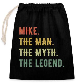 Michael Mike Prénom Forme abrégée Homme Mythe Légende - Sac cadeau en coton avec cordon (25 x 30 cm) - noir - Devant