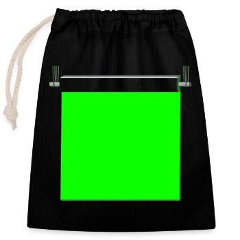 CHROMA - Closable cotton gift bag (25x30cm) - black - Front