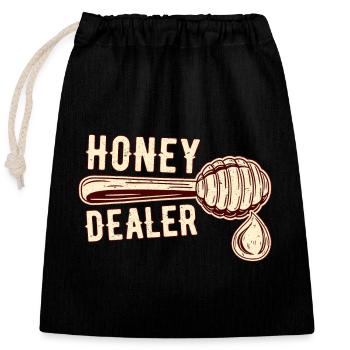 Honey Dealer - Closable cotton gift bag (25x30cm) - black - Front