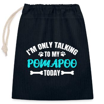 Pomapoo Pom-A-Poo - Verschließbarer Geschenkbeutel aus Baumwolle (25x30cm) - Navy - Vorne