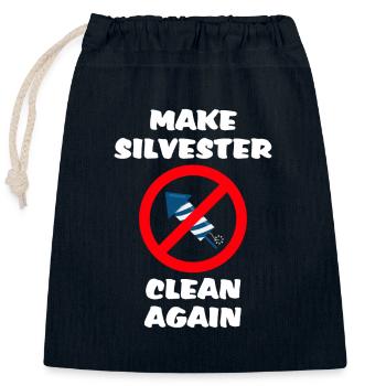 Make New Year's Eve Clean Again Fireworks Opponents - Closable cotton gift bag (25x30cm) - navy - Front