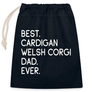 Cardigan Welsh Corgi - Verschließbarer Geschenkbeutel aus Baumwolle (25x30cm) - Navy - Vorne