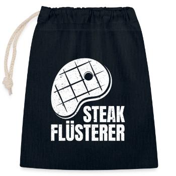 Steak Flüsterer - Verschließbarer Geschenkbeutel aus Baumwolle (25x30cm) - Navy - Vorne