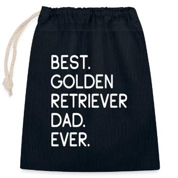 Golden Retriever - Closable cotton gift bag (25x30cm) - navy - Front