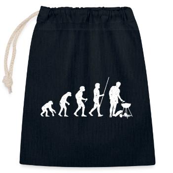 BBQ Evolution Grillen Barbecue Geschenkidee - Verschließbarer Geschenkbeutel aus Baumwolle (25x30cm) - Navy - Vorne