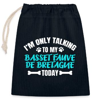 Basset Fauve de Bretagne - Closable cotton gift bag (25x30cm) - navy - Front