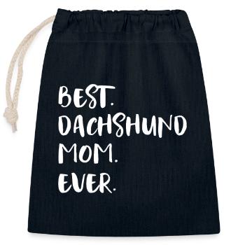 Dackel Teckel Dachshund - Verschließbarer Geschenkbeutel aus Baumwolle (25x30cm) - Navy - Vorne