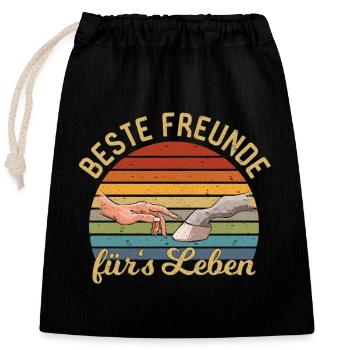 Horse Owner Horse Best Friends For Life - Closable cotton gift bag (25x30cm) - black - Front